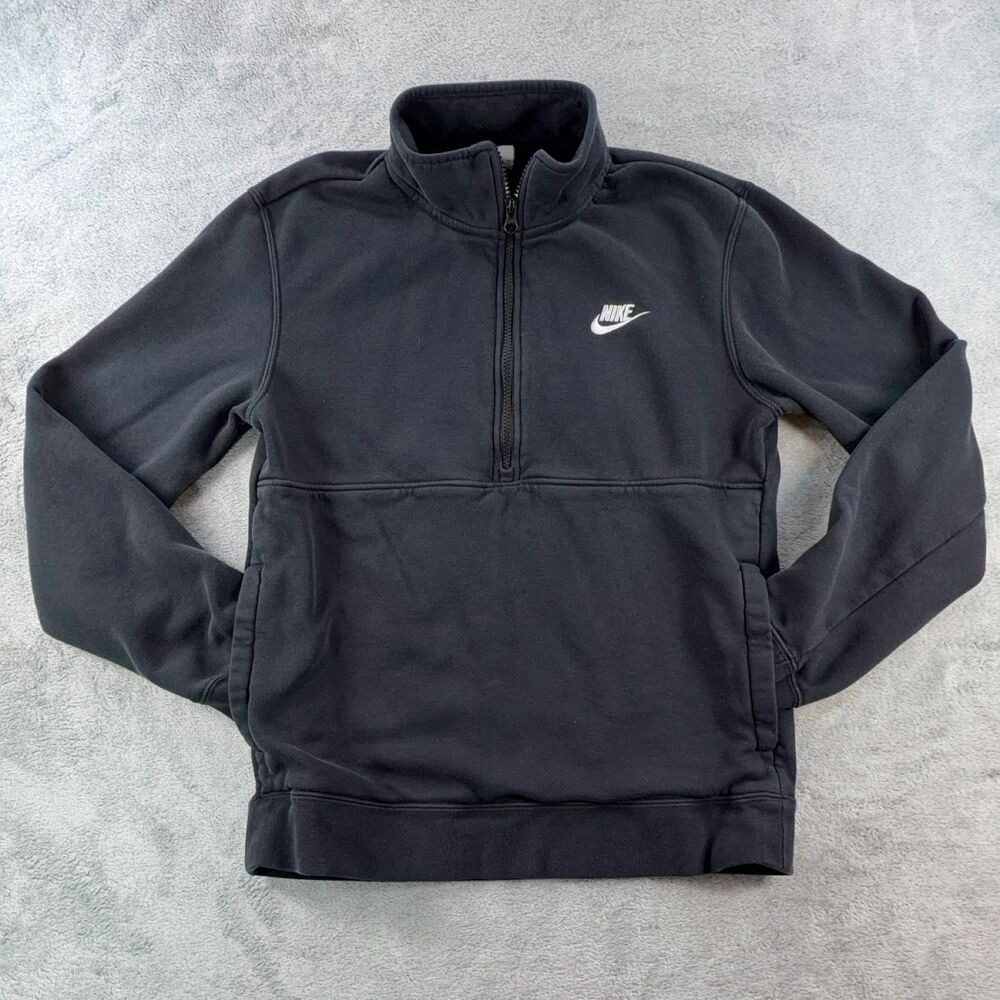 Nike Quarter Zip Fleece Sweatshirt Men's Black Size S Pullover DD4732-011